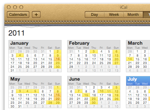 iCal with torn paper